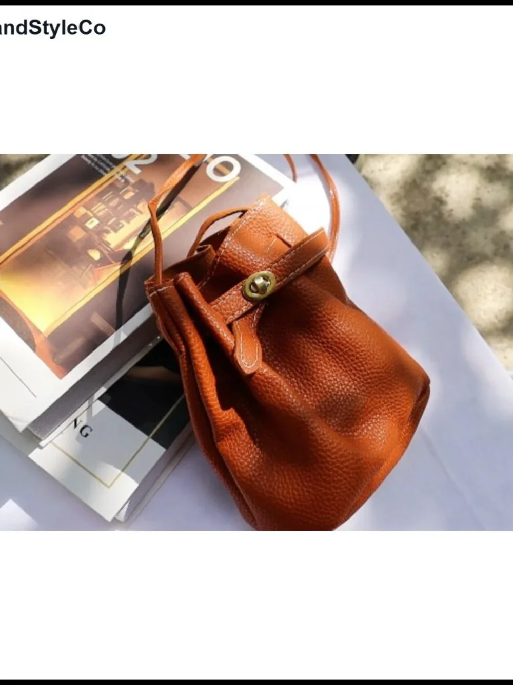 Small Leather Bucket Crossbody Purse Ladies Hobo Bag Adjustable Strap